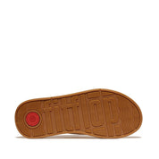 F-MODE JEWEL-DELUXE LEATHER FLATFORM CROSS SLIDES