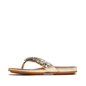 GRACIE JEWEL-DELUXE METALLIC-LEATHER FLIP-FLOPS