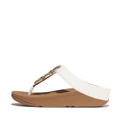 FINO CRYSTAL-CHAIN LEATHER TOE-POST SANDALS