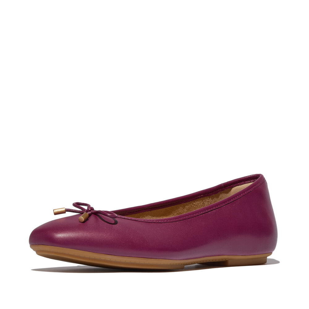 DELICATO BOW SOFT LEATHER BALLERINAS