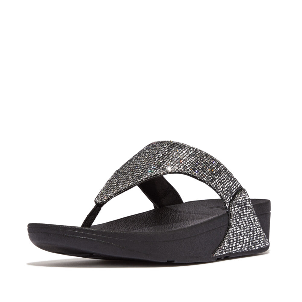 LULU GLITTERBALL TOE-POST SANDALS
