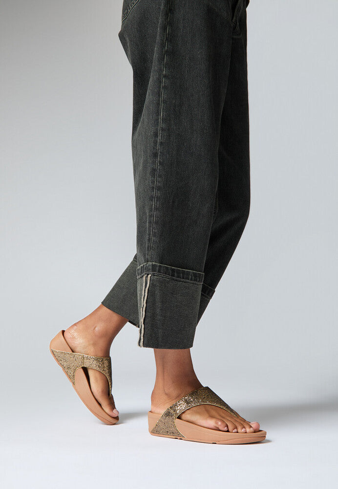 LULU GLITTERBALL TOE-POST SANDALS