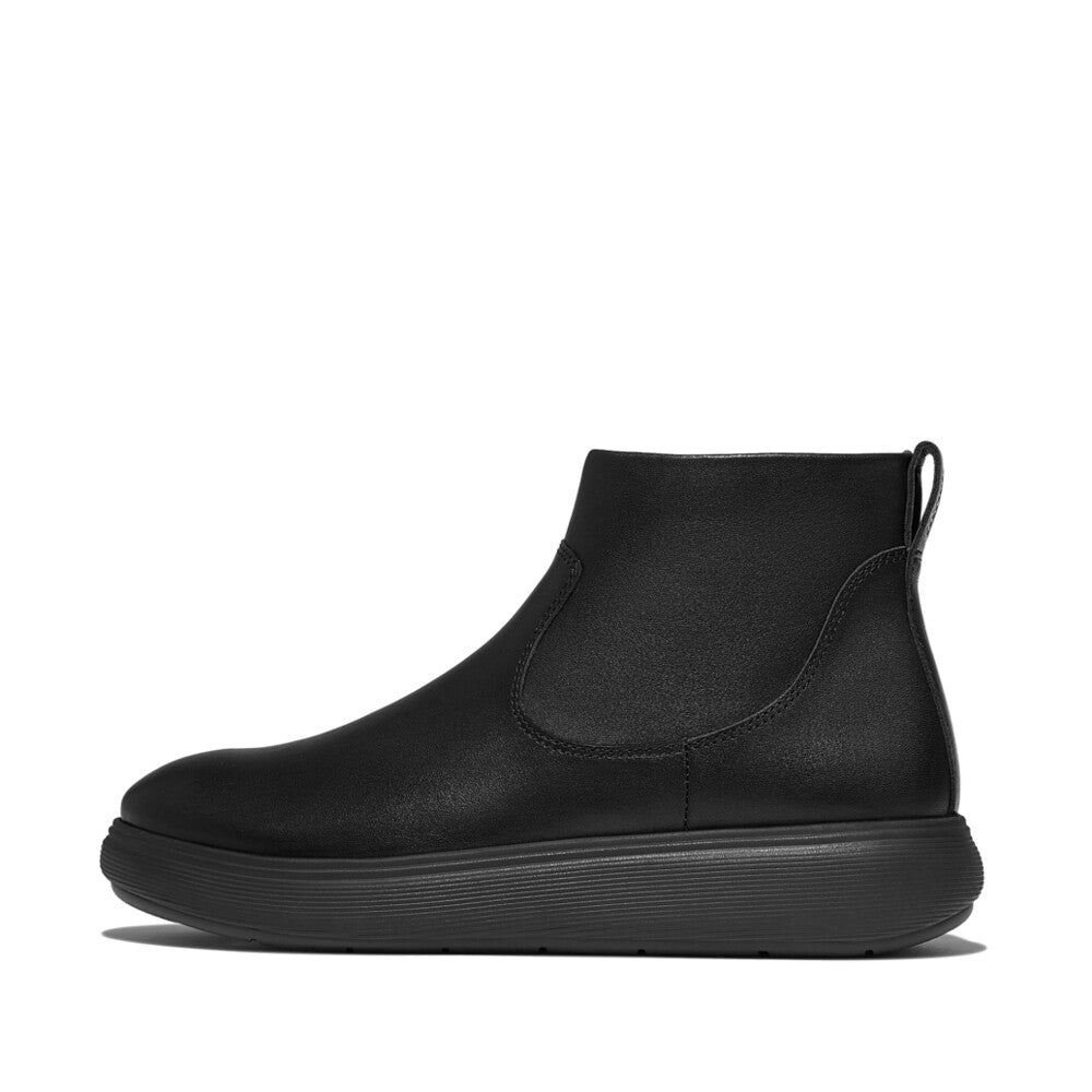 iQ-COMFF LEATHER ZIP ANKLE BOOTS