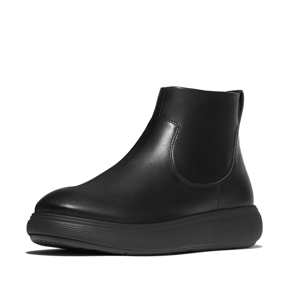 iQ-COMFF LEATHER ZIP ANKLE BOOTS