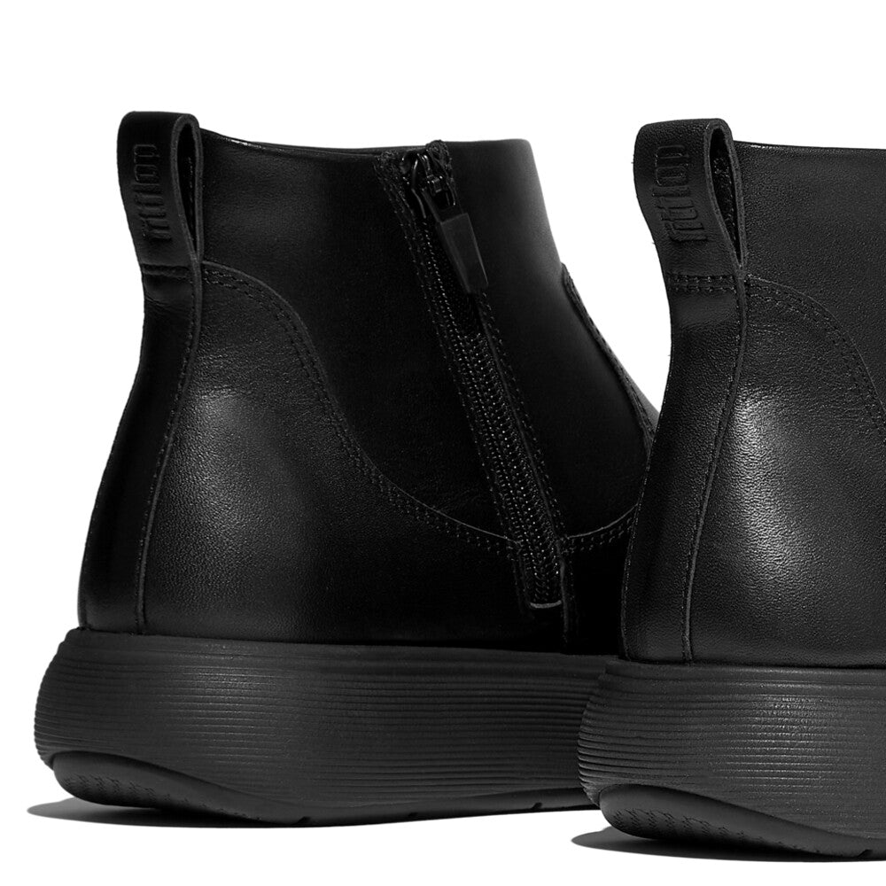 iQ-COMFF LEATHER ZIP ANKLE BOOTS
