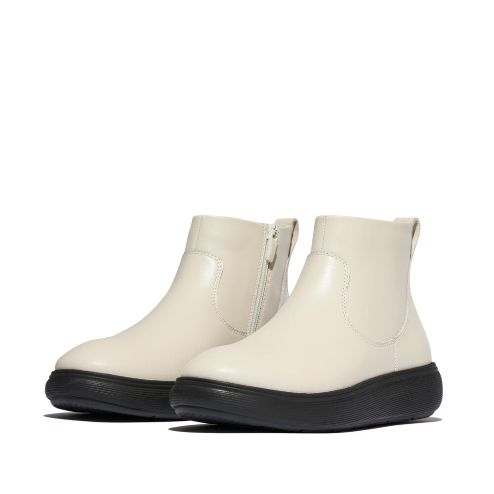 iQ-COMFF LEATHER ZIP ANKLE BOOTS