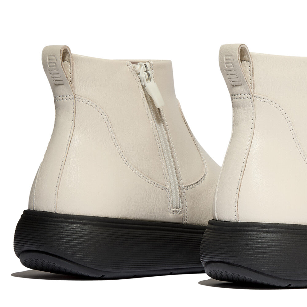 iQ-COMFF LEATHER ZIP ANKLE BOOTS