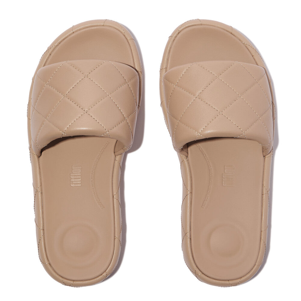 IQUSHION D-LUXE PADDED QUILTED-LEATHER SLIDES