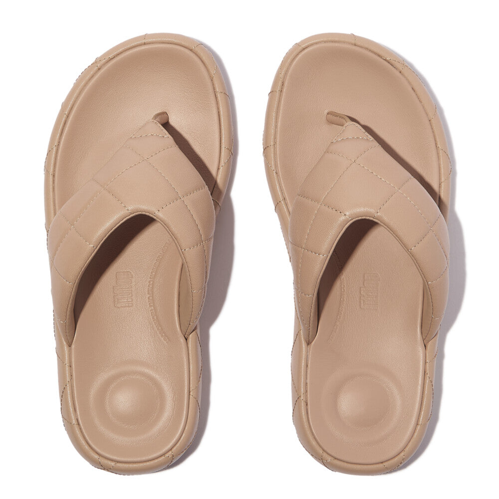 IQUSHION D-LUXE PADDED QUILTED-LEATHER T/P SANDALS