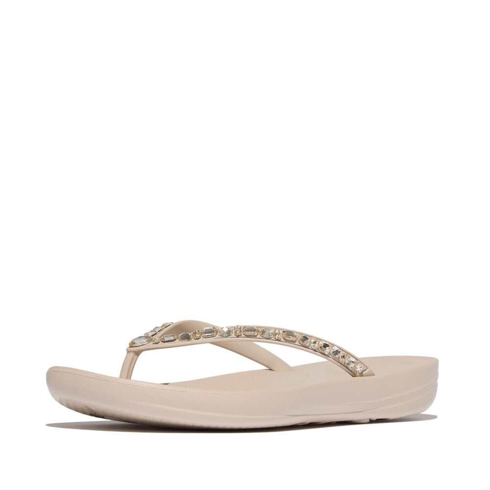 iQUSHION MULTI-CRYSTAL ERGONOMIC FLIP-FLOPS -STONE BEIGE (JC8-A20)