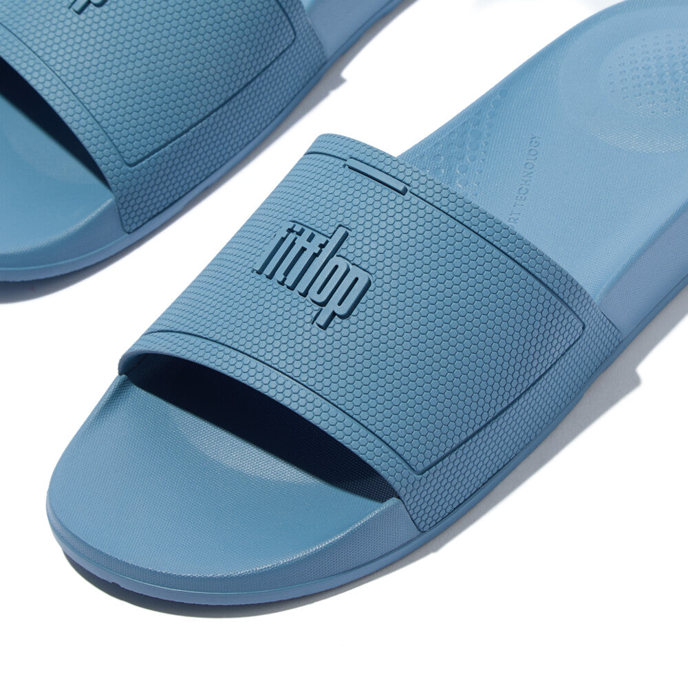 iQUSHION MENS POOL SLIDERS - COOL BLUE