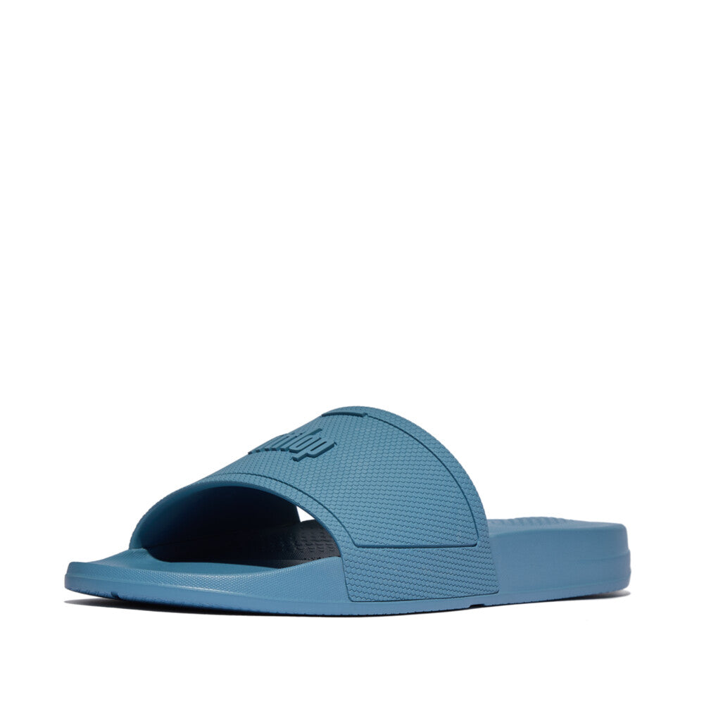 iQUSHION MENS POOL SLIDERS - COOL BLUE