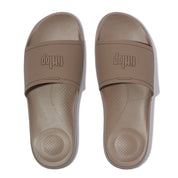 iQUSHION MENS POOL SLIDERS - TAUPE