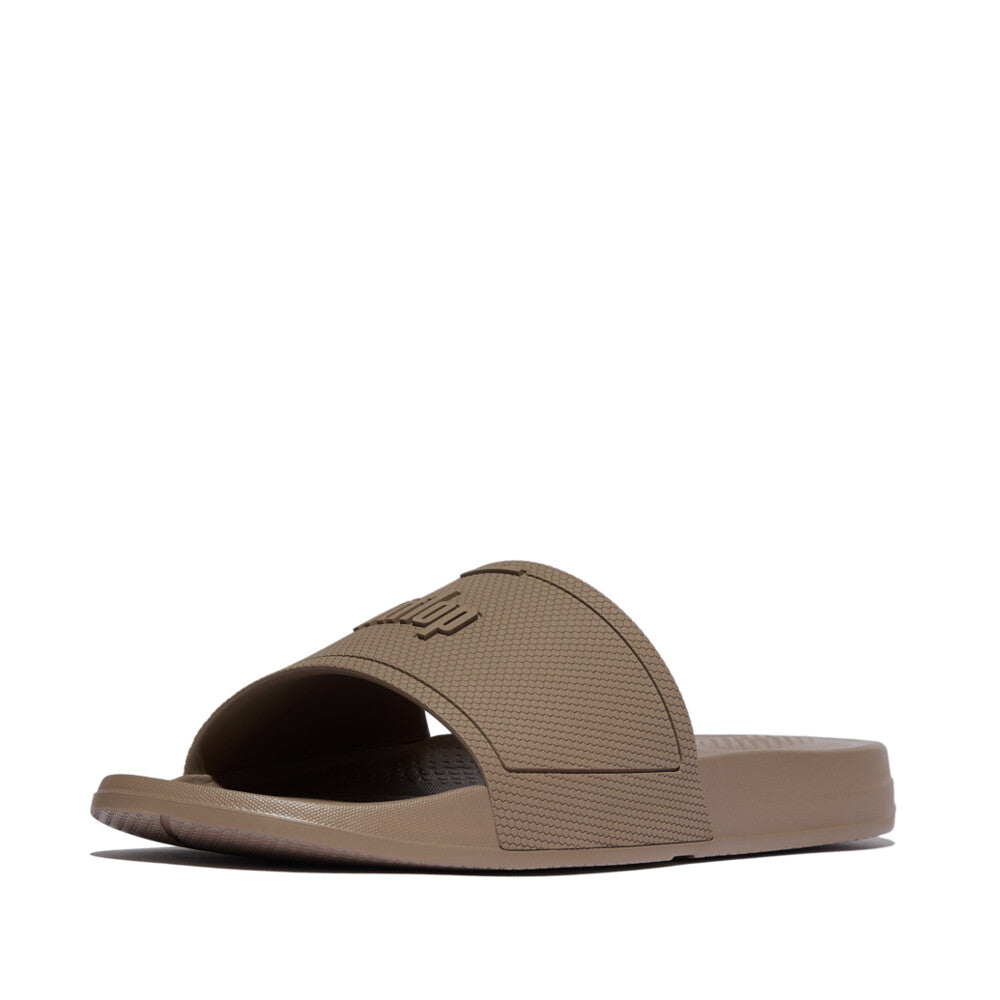iQUSHION MENS POOL SLIDERS - TAUPE