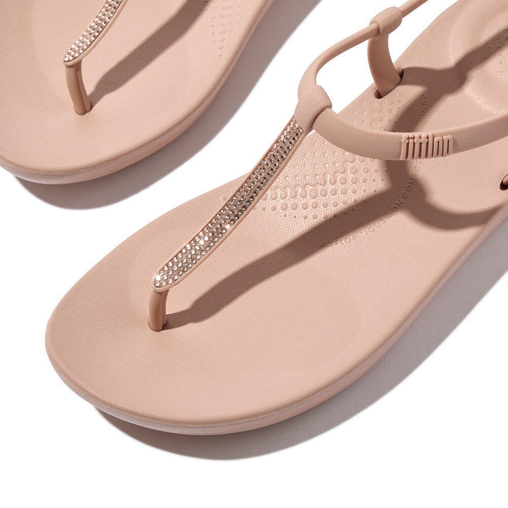 iQUSHION SPLASH SPARKLE T-BAR SANDALS - CLASSIC BEIGE (JD7-B41)