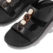 FINO MULTI-STONE LEATHER BACK-STRAP SANDALS