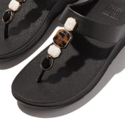 FINO MULTI-STONE LEATHER TOE-POST SANDALS