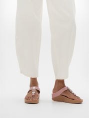 FINO MULTI-STONE LEATHER TOE-POST SANDALS