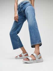 F-MODE GO ADJUSTABLE FLATFORM BACK-STRAP SANDALS