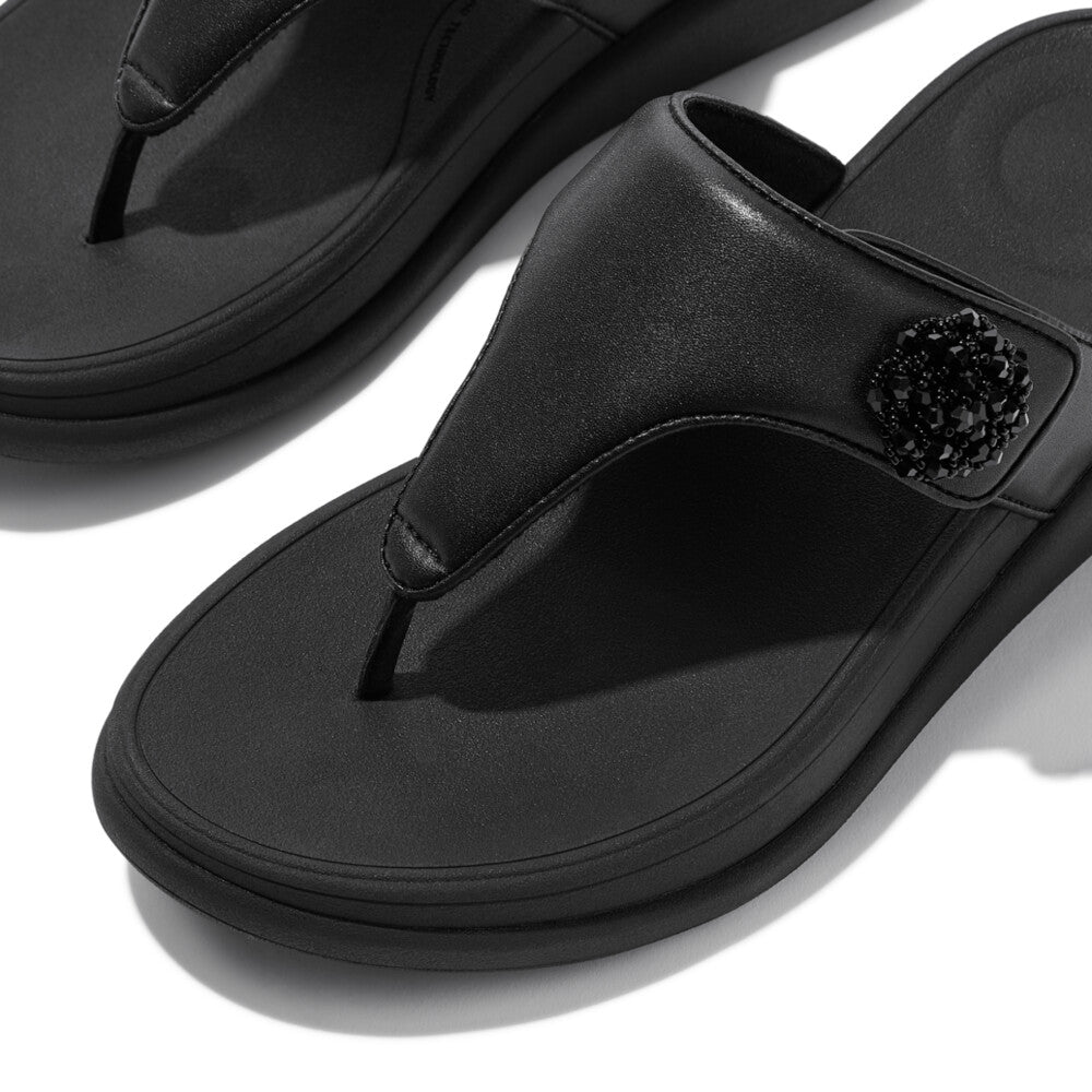 F-MODE GO BEADIE-BUTTON ADJ. FLATFORM T/P SANDALS