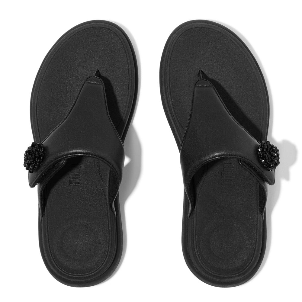 F-MODE GO BEADIE-BUTTON ADJ. FLATFORM T/P SANDALS