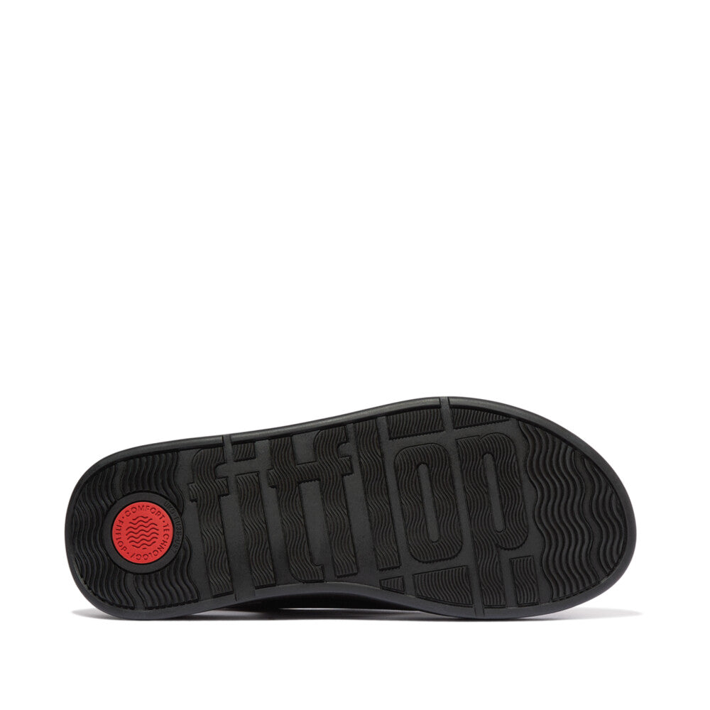 F-MODE LEATHER FLATFORM BACK-STRAP T/POST SANDALS