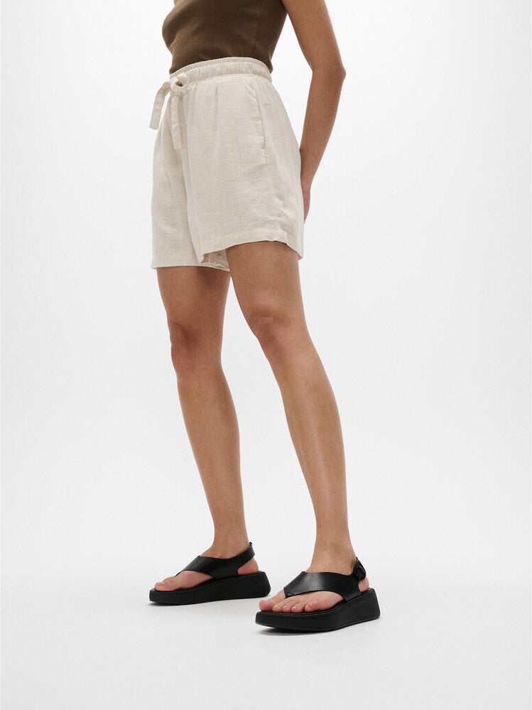 F-MODE LEATHER FLATFORM BACK-STRAP T/POST SANDALS