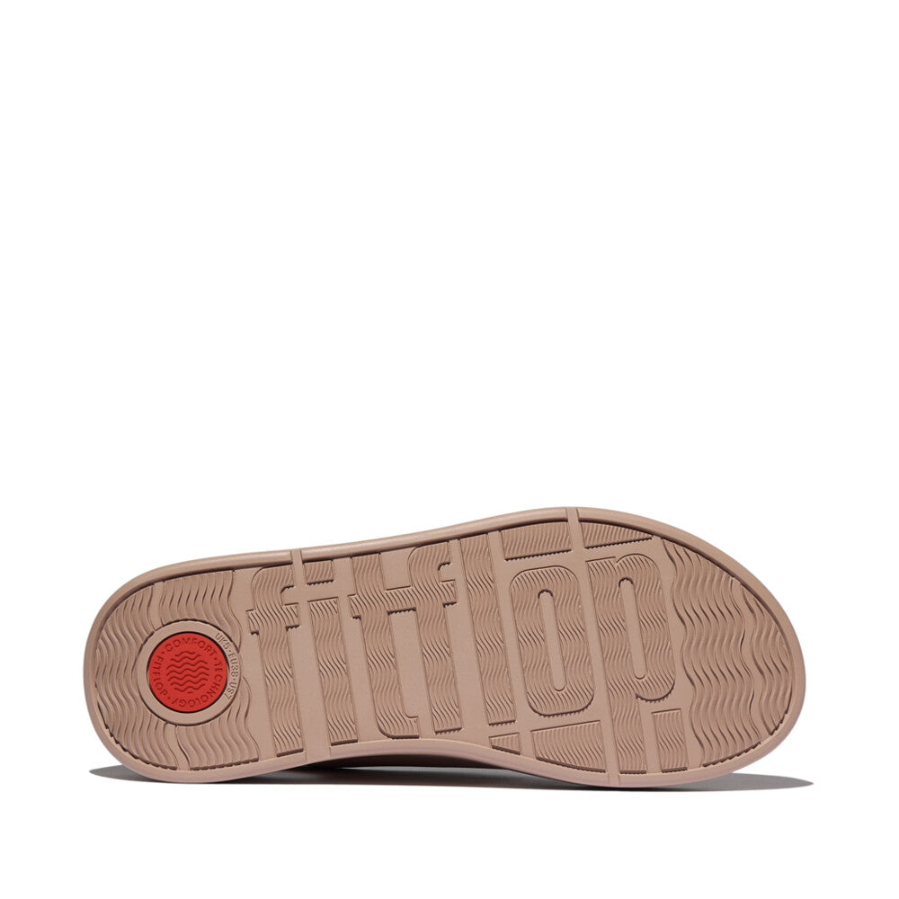 F-MODE LEATHER FLATFORM BACK-STRAP T/POST SANDALS