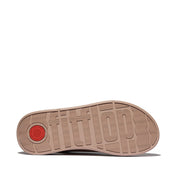 F-MODE LEATHER FLATFORM BACK-STRAP T/POST SANDALS