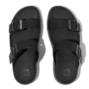 GOGH MOC MENS BUCKLE TUMBLED-LEATHER SLIDES