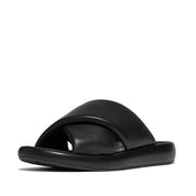 IQUSHION D-LUXE PADDED LEATHER CROSS SLIDES