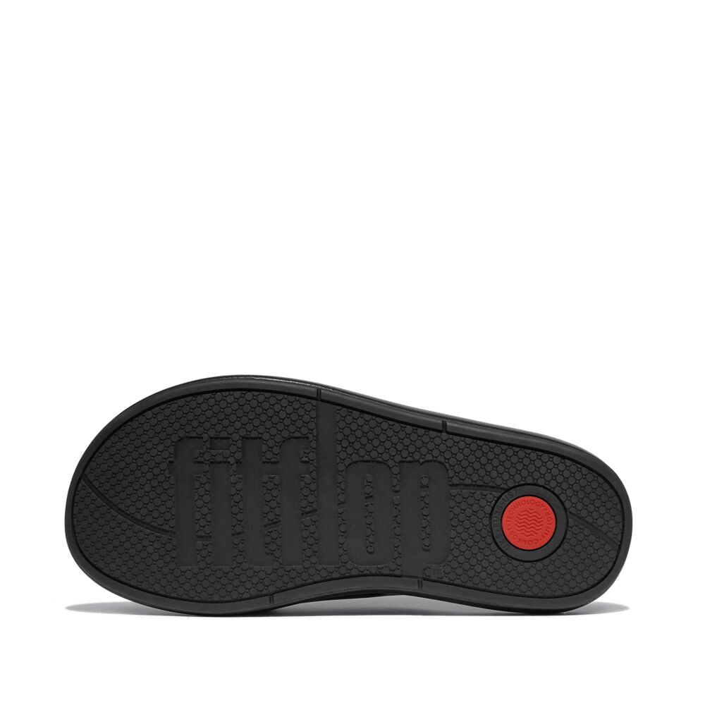 IQUSHION D-LUXE PADDED LEATHER CROSS SLIDES