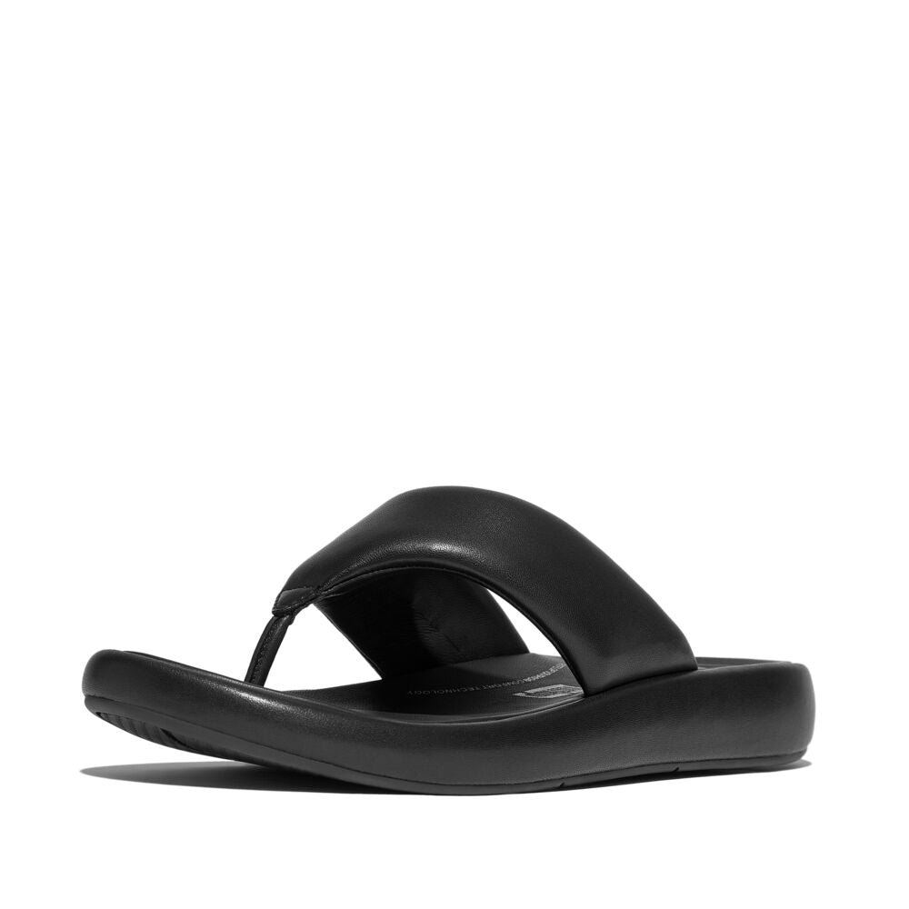 IQUSHION D-LUXE PADDED LEATHER TOE-POST SANDALS