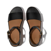 PLATFFORMS LEATHER/CORK HEELED ANKLE-STRAP SANDALS