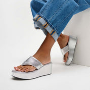 PLATFFORMS WEDGE TOE-POST SANDALS
