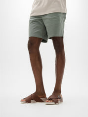 SURFER MENS BUCKLE TUMBLED-LEATHER CROSS SLIDES