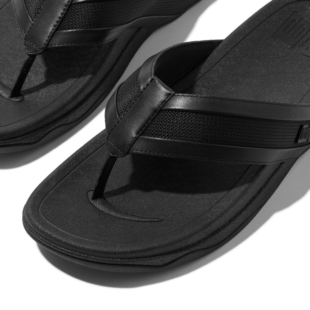SURFER MENS LEATHER/MESH TOE-POST SANDALS