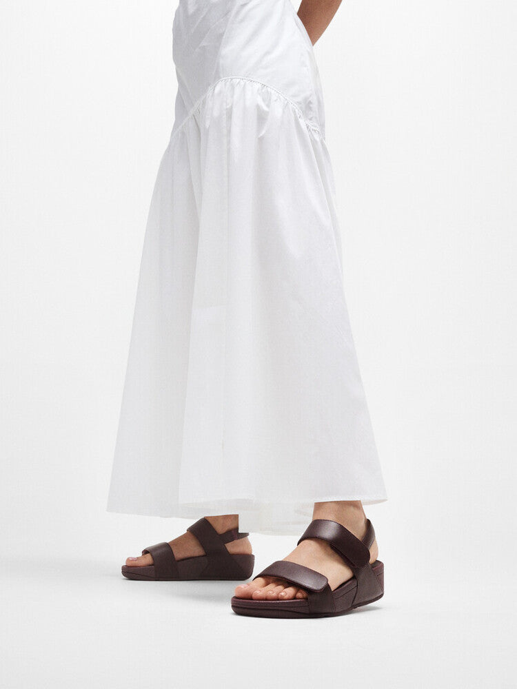 LULU ADJUSTABLE LEATHER BACK-STRAP SANDALS - PLUMBERRY (FV8-C88)