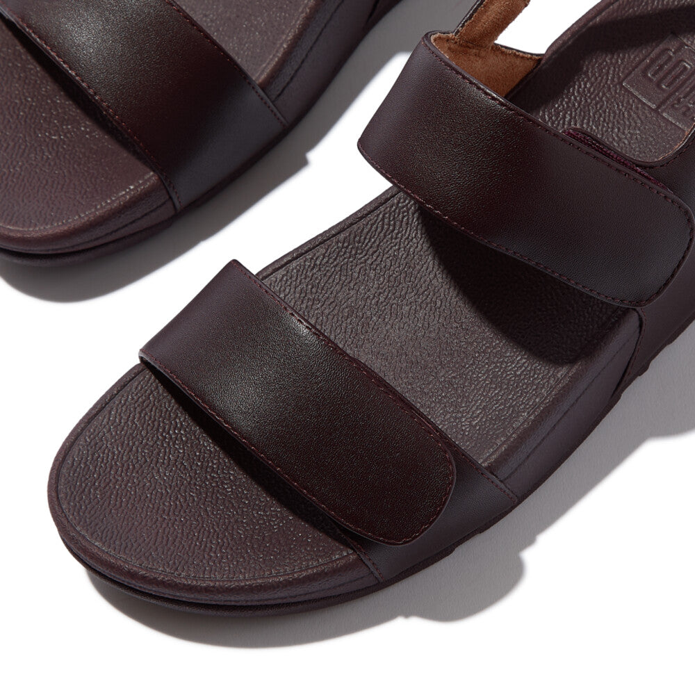 LULU ADJUSTABLE LEATHER BACK-STRAP SANDALS - PLUMBERRY (FV8-C88)