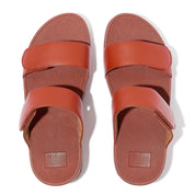 LULU ADJUSTABLE LEATHER SLIDES - TERRACOTTA (FV6-817)