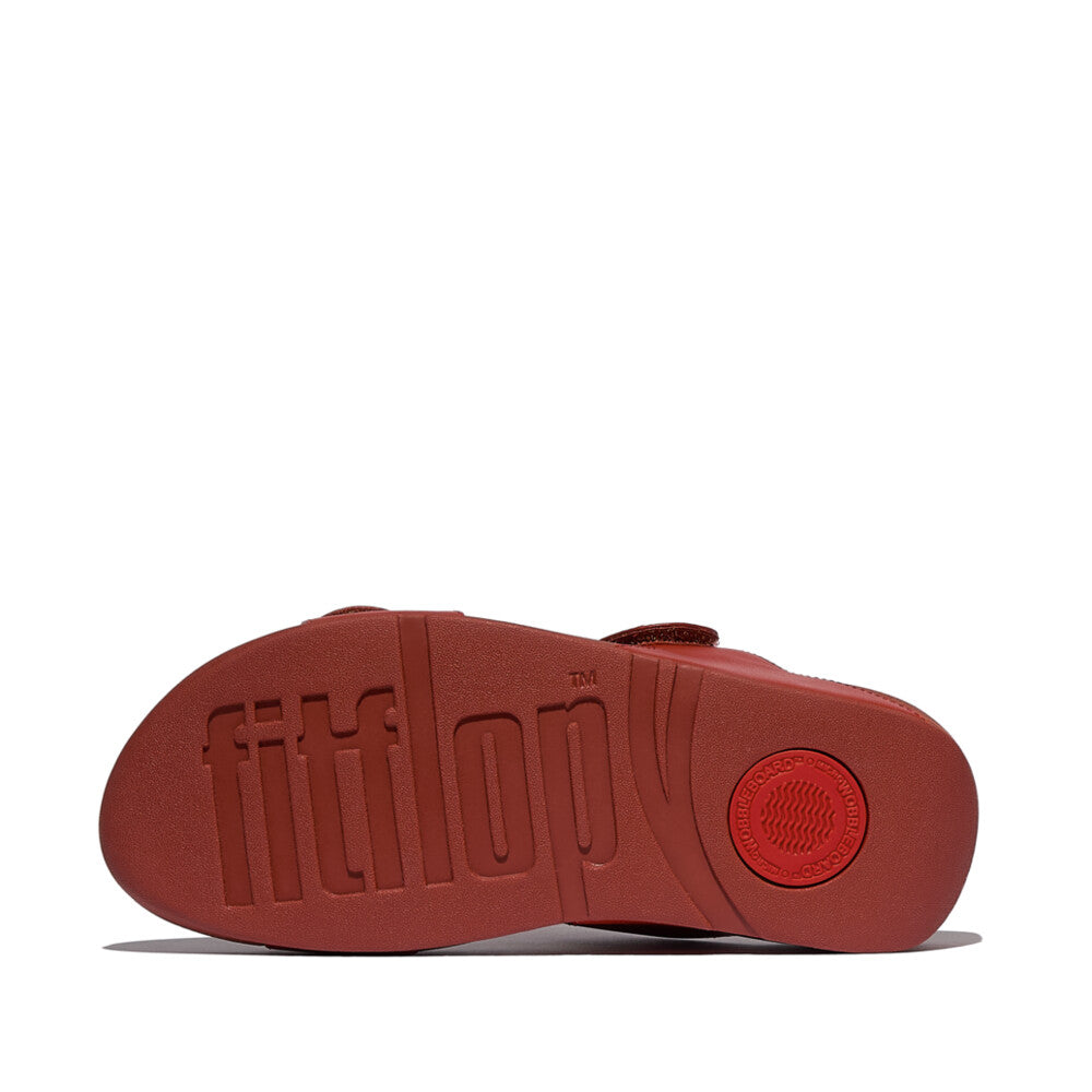 LULU ADJUSTABLE LEATHER SLIDES - TERRACOTTA (FV6-817)