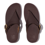 LULU ADJUSTABLE LEATHER TOE-POST SANDALS - CHOCOLAT (ES8-D07)