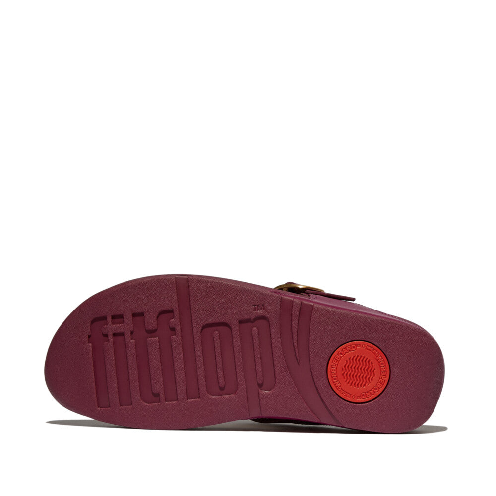 LULU ADJUSTABLE LEATHER TOE-POST SANDALS - RUBY (ES8-288)
