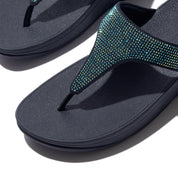 LULU CRYSTAL TOE-POST SANDALS - IRIDESCENT NAVY (EC5-C97)
