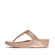 LULU CRYSTAL-MIX TOE-POST SANDALS - METALLIC CLASSIC BEIGE (JE3-C90)
