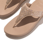 LULU CRYSTAL-MIX TOE-POST SANDALS - METALLIC CLASSIC BEIGE (JE3-C90)
