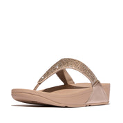 LULU CRYSTAL-MIX TOE-POST SANDALS - METALLIC CLASSIC BEIGE (JE3-C90)