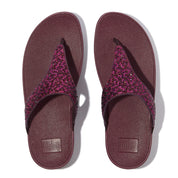 LULU CRYSTAL-MIX TOE-POST SANDALS - METALLIC PLUMBERRY (JE3-C98)