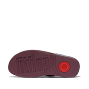 LULU CRYSTAL-MIX TOE-POST SANDALS - METALLIC PLUMBERRY (JE3-C98)