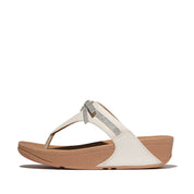 LULU GLITZ-BOW LEATHER TOE-POST SANDALS - PARIS BEIGE (E1G-A99)